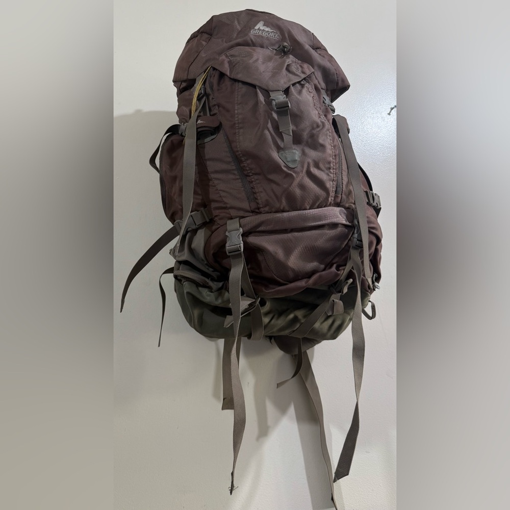 Gregory Chocolate Brown Outdoor Backpack with Olive Base